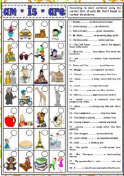 English Worksheet: TO BE: AM - IS - ARE