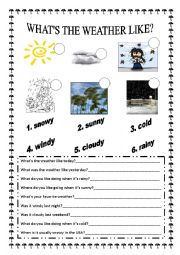 English Worksheet: Whats the weather like?