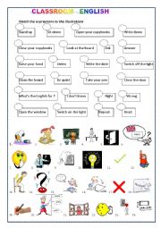 English Worksheet: Classroom English