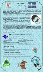 English Worksheet: Global Warming