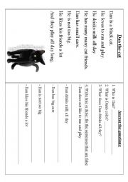 English Worksheet: Dan the cat- A short story