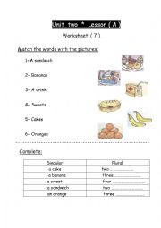 English Worksheet: plural