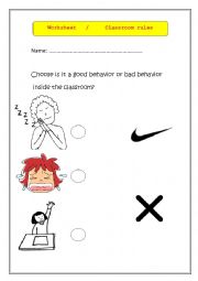 English Worksheet: classroom rules 