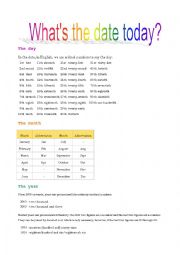 English Worksheet: The date