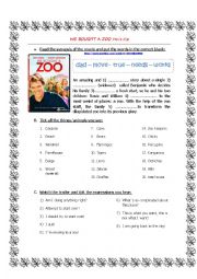 English Worksheet: We bought a zoo movie trailer