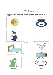 English Worksheet: review vocabulary