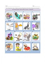 English Worksheet: Pictionary - Preparing food verbs