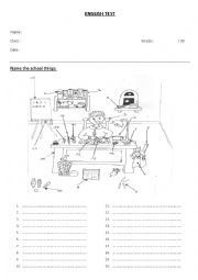 English Worksheet: School things 