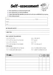 English Worksheet: self-assessment