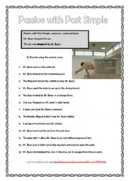 English Worksheet: PASSIVE VOICE SIMPLE PAST MR. BEAN