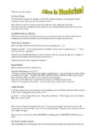 English Worksheet: Alice Adventures in Wonderland