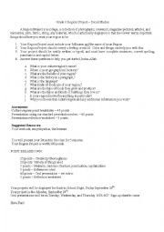 English Worksheet: Regions Project- Grade 6