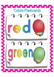 English Worksheet: colors flash cards 