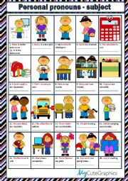 English Worksheet: PERSONAL PRONOUNS - SUBJECT