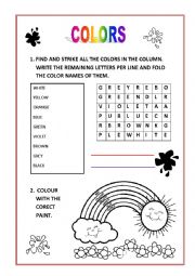 English Worksheet: Colours