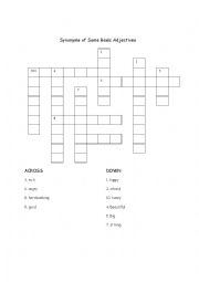 English Worksheet: Synonyms Puzzle