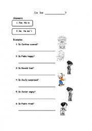 English Worksheet: Is he 