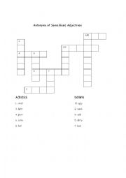 English Worksheet: Antonyms Puzzle