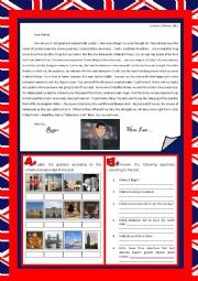 English Worksheet: A letter from London