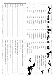 English Worksheet: Big Cardinal Numbers