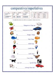 English Worksheet: comparatives/superlatives