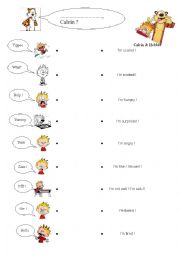 English Worksheet: How are you, Calvin ? 