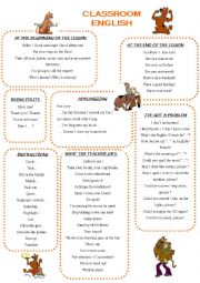 English Worksheet: classroom english