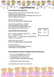 English Worksheet: A song-Count on me