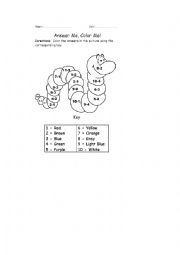 English Worksheet: answer me, color me