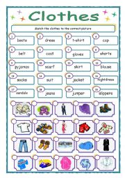 English Worksheet: Clothes