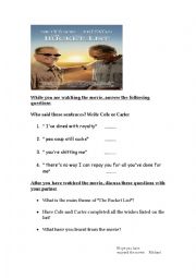 English Worksheet: The Bucket List- Scene 4