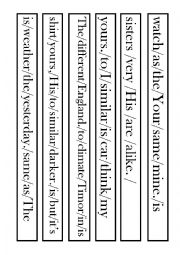 English Worksheet: Sentence scrambles