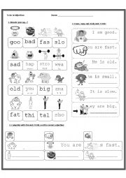 English Worksheet: verb to be and adjectives