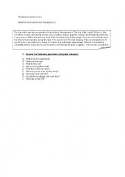 English Worksheet: Reading comprehension. The lion