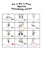 English Worksheet: Do x Go x Play Sports Speaking Cards