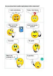 English Worksheet: classroom language