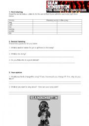 English Worksheet: Song-Sean Kingston-Burning on the dance floor