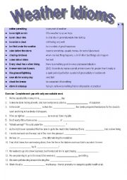 English Worksheet: Weather Idioms