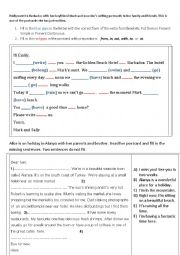 English Worksheet: writing a postcard