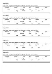 English Worksheet: Song Activity - 