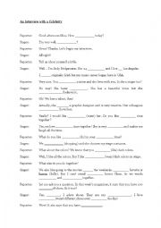 English Worksheet: an interview with a celebrity