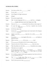 English Worksheet: an interview with a celebrity