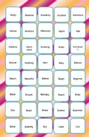 English Worksheet: Spelling cards