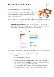 English Worksheet: Alternates to PowerPoint