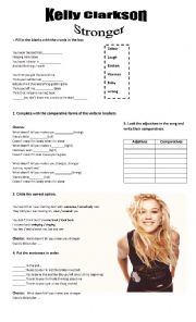 English Worksheet: kelly Clarkson 