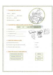 English Worksheet: Basic Grammar for Little Kids 