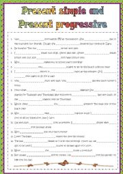 English Worksheet: Present continuous and present simple