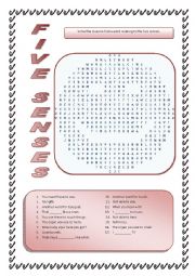 English Worksheet: Five senses