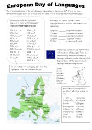 English Worksheet: European day of languages September 26th