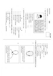 English Worksheet: An easy quiz